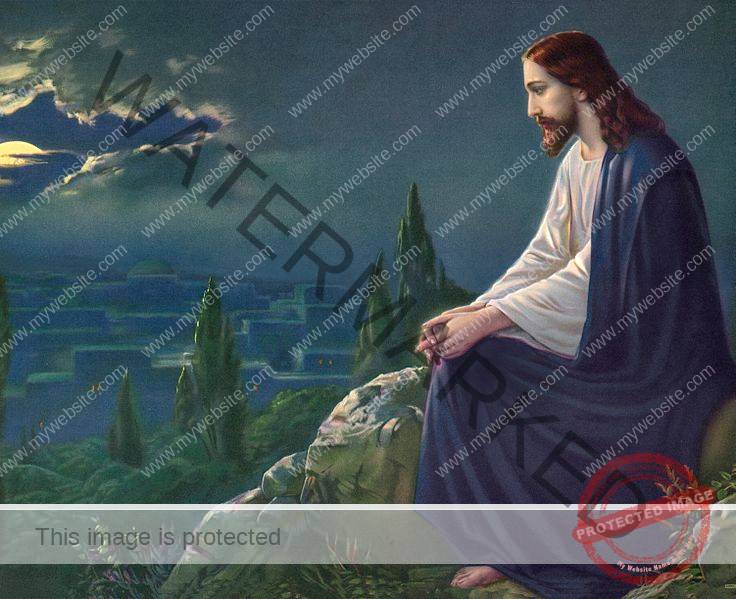 jesus sitting on the hillside